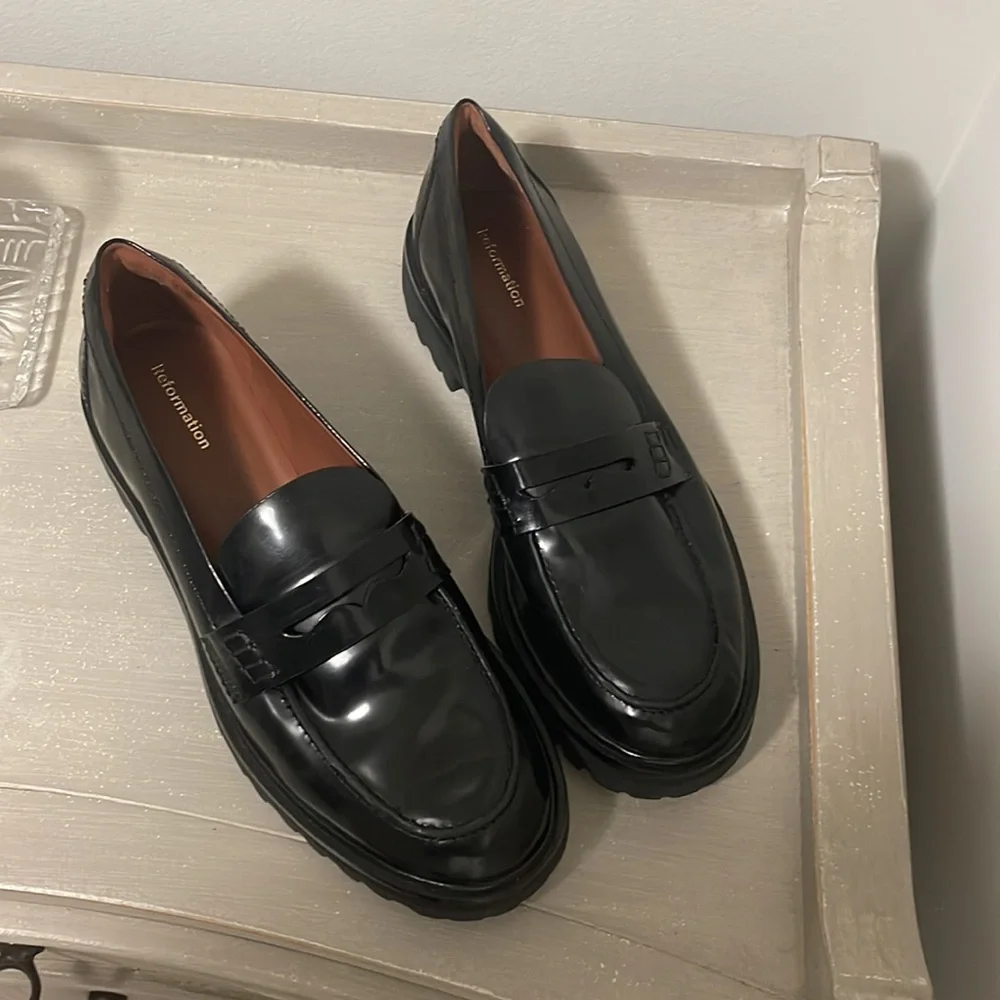 Reformation Agathea Chunky Loafer in Black